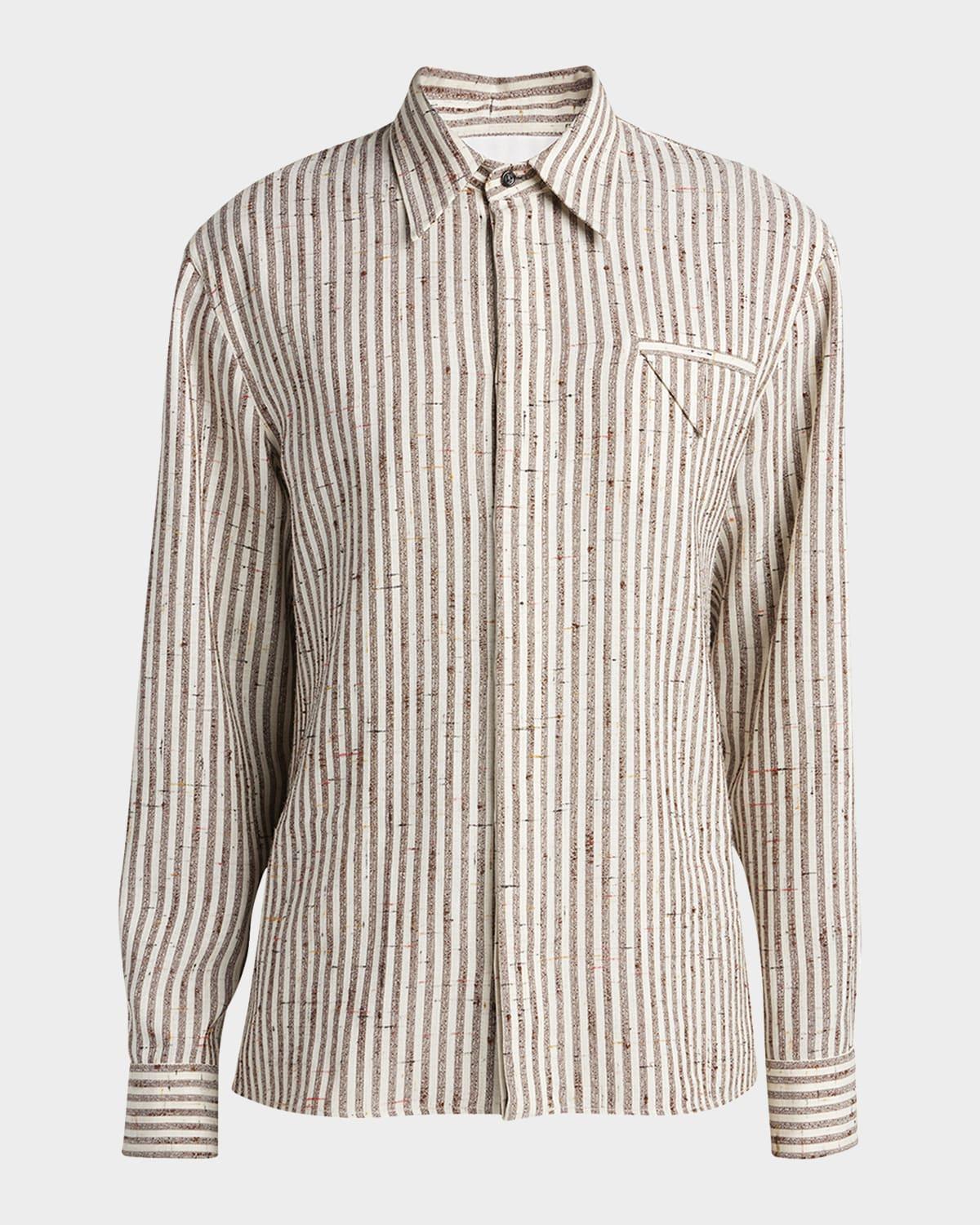 Mens Knotted Stripe Button-Down Shirt Product Image