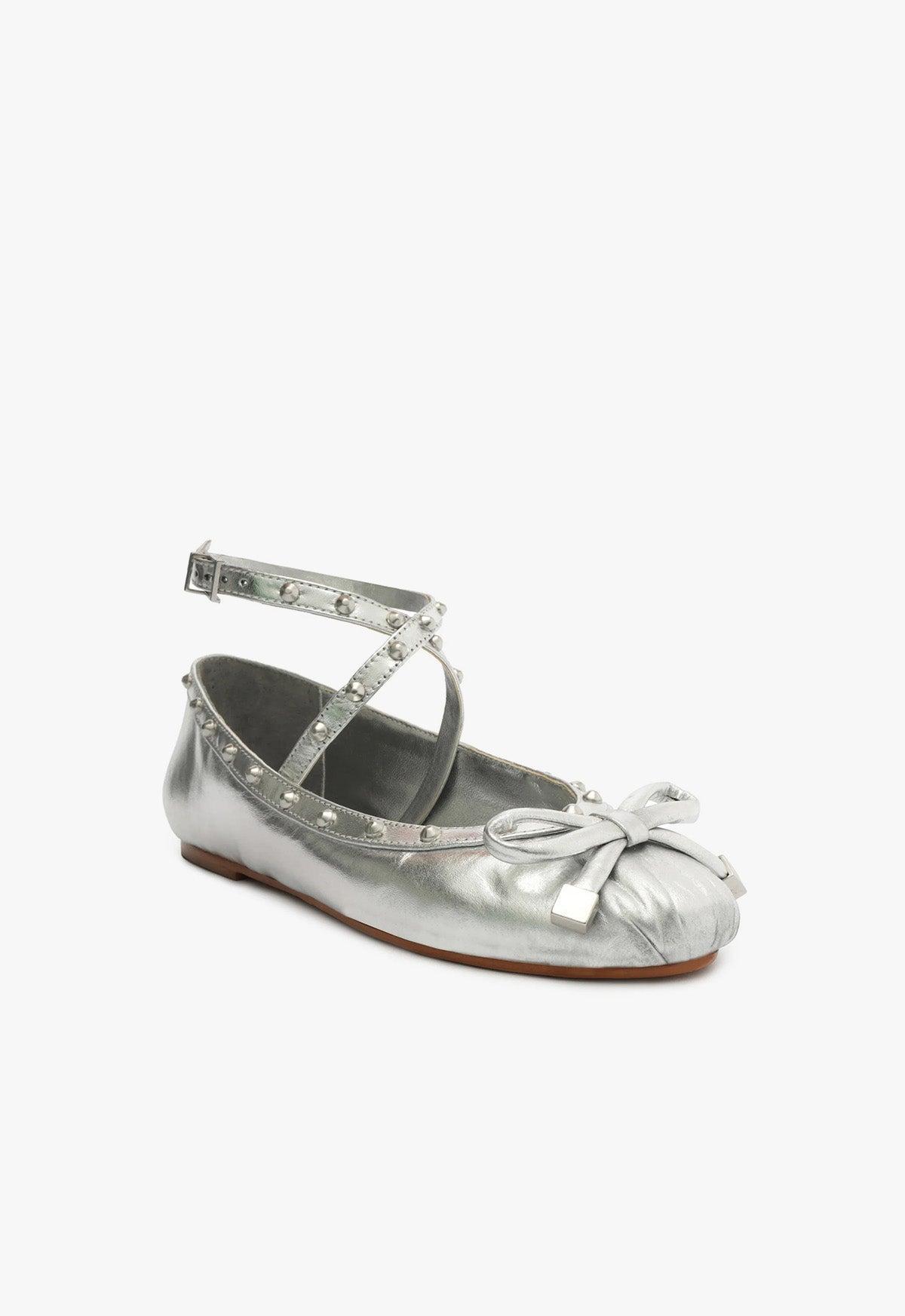 Larissa Metallic Leather Flat Product Image
