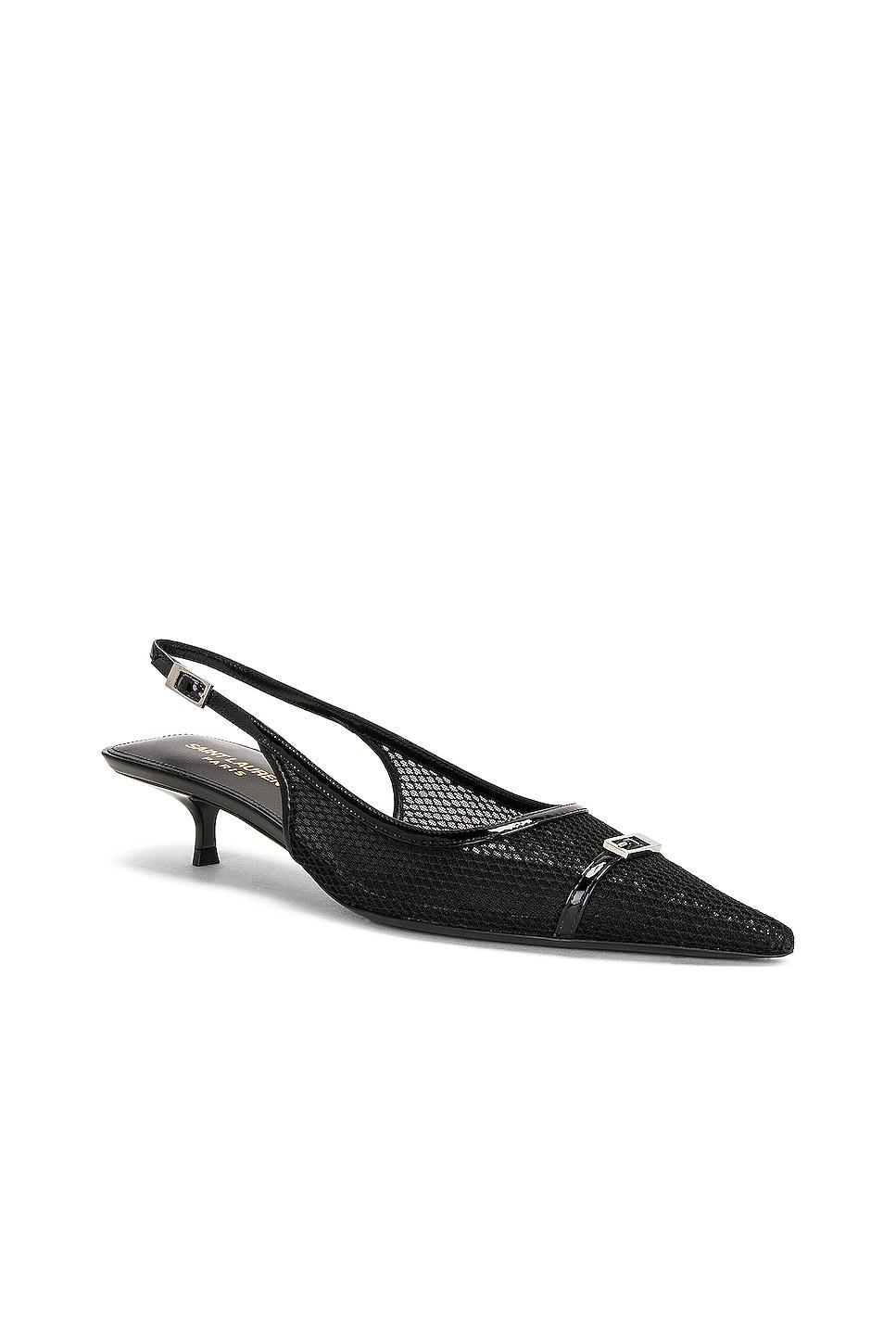Saint Laurent Oxalis Slingback Buckle Pump in Black Product Image
