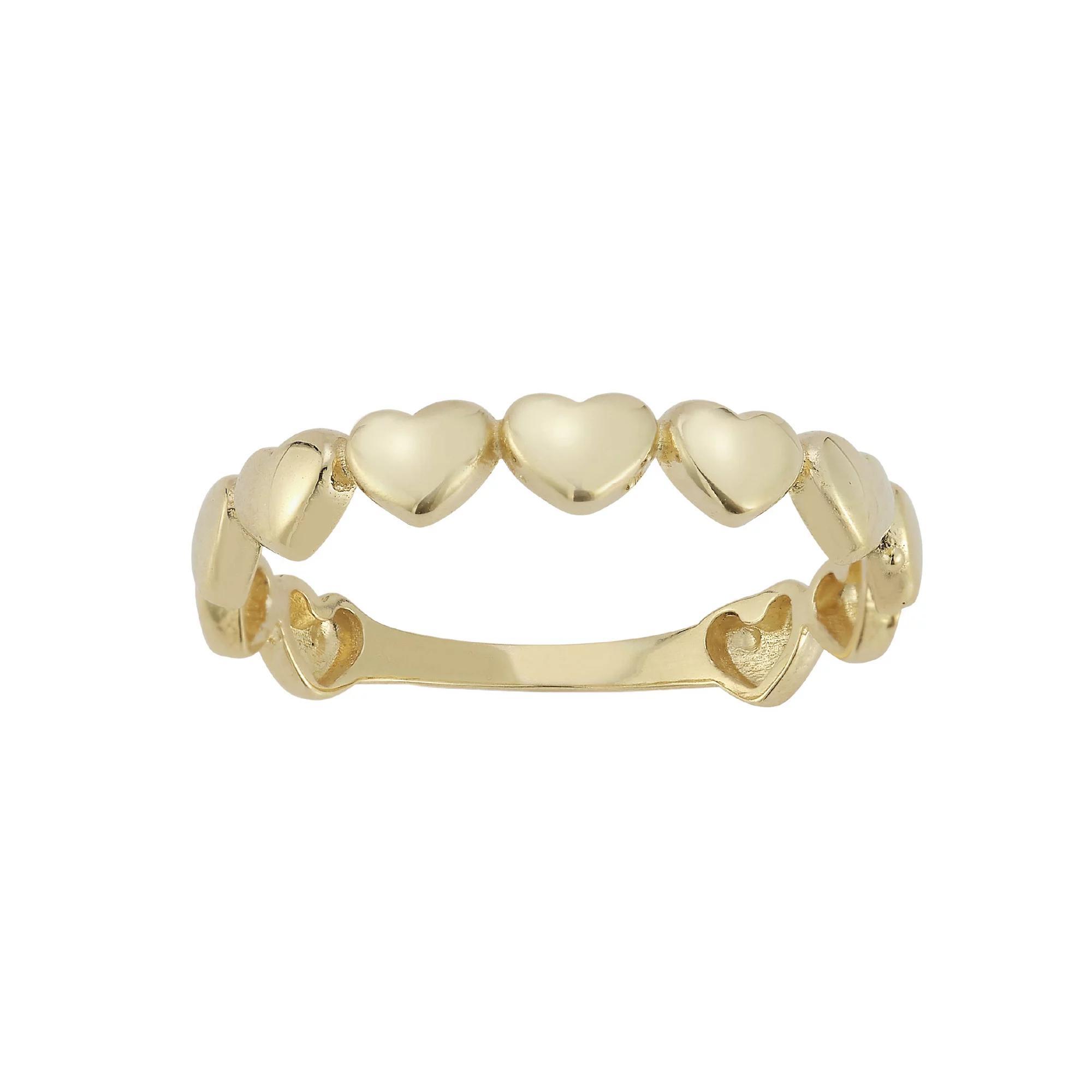 LUMINOR GOLD 14k Gold Puffed Heart Band Ring, Women's, Size: 6, Yellow Product Image