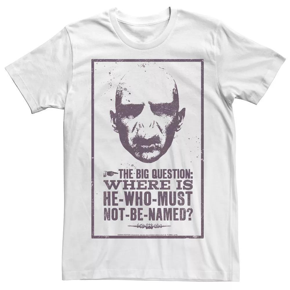 Men's Harry Potter Deathly Hallows Voldemort Where Is He Poster Graphic Tee, Size: XL, White Product Image