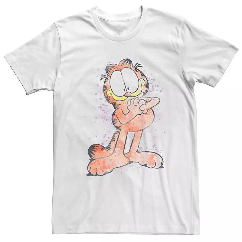 Big & Tall Garfield Watercolor Portrait Tee, Men's, Size: 3XL Tall, White Product Image