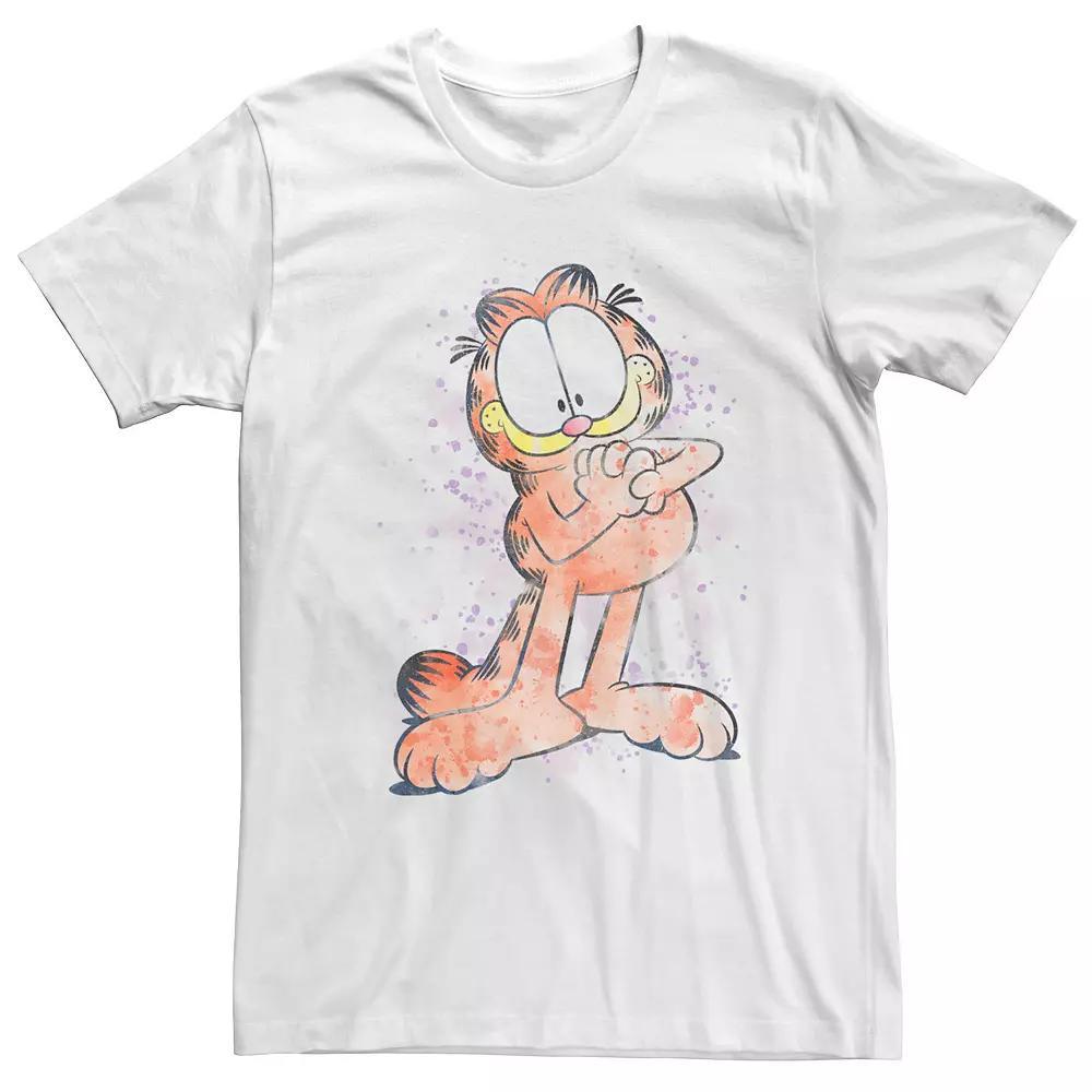 Big & Tall Garfield Watercolor Portrait Tee, Men's, Size: 3XL Tall, White Product Image