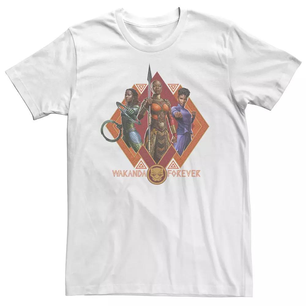 Men's Marvel Wakanda Forever Okoye Shuri and Nakia Portraits Tee, Size: XXL, White Product Image