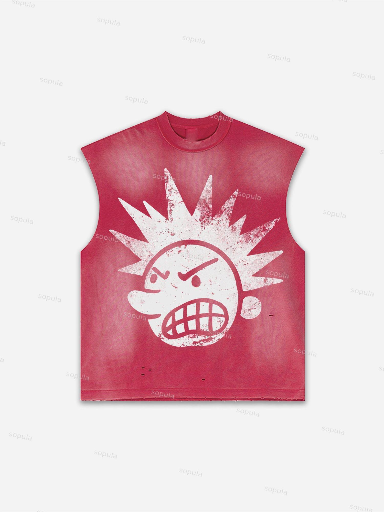 Men's Washed Cowboy Rodeo Abstract Graphic Tank Top Product Image