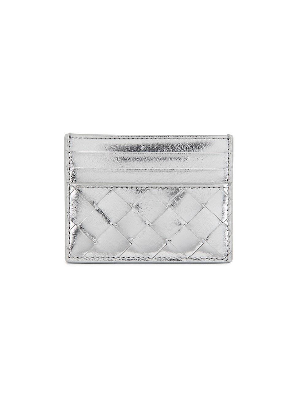 Womens Portacard Metallic Leather Card Case Product Image