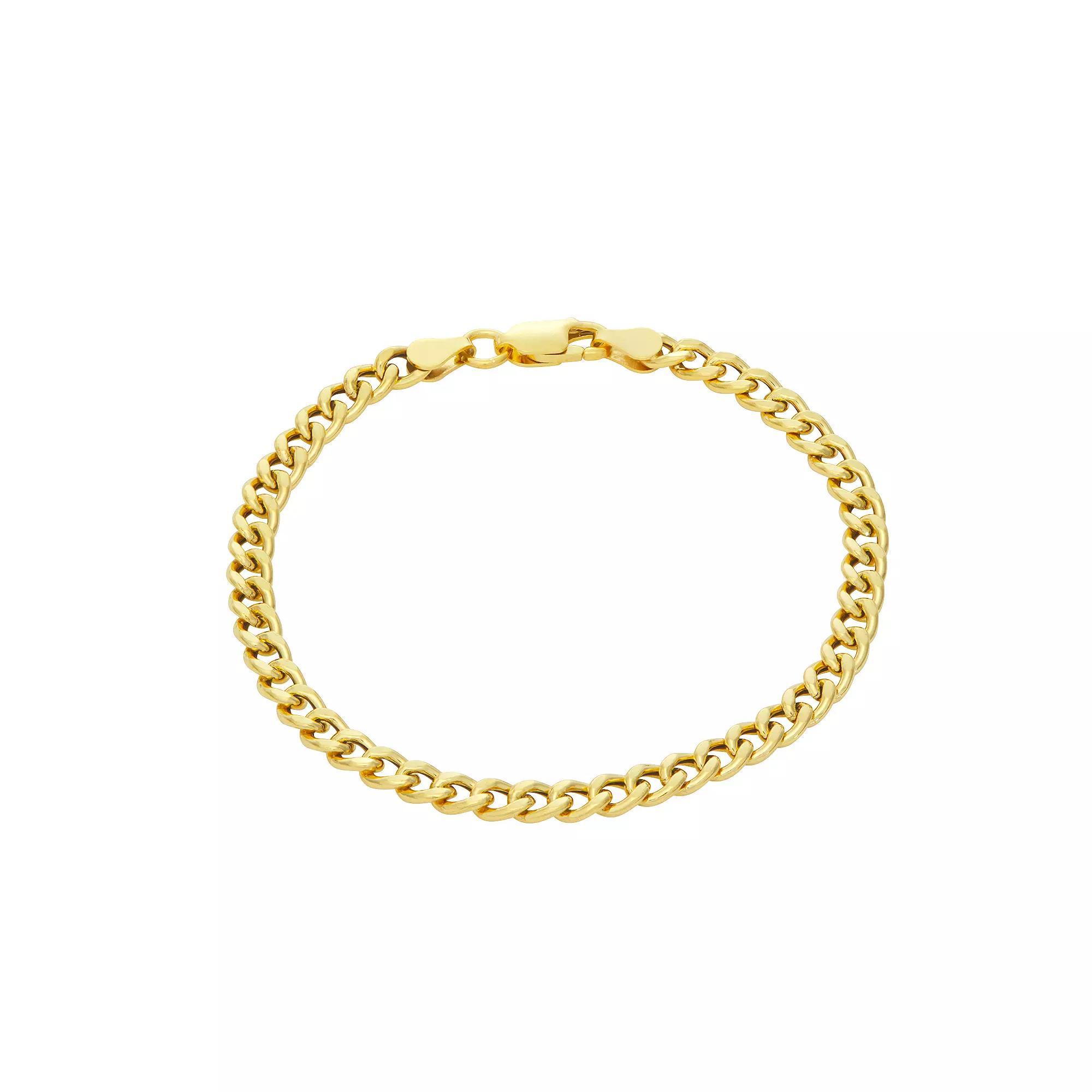 Giorgio di Vicenza Sterling Silver Chain Anklet, Women's, Size: 10", Gold Tone Product Image