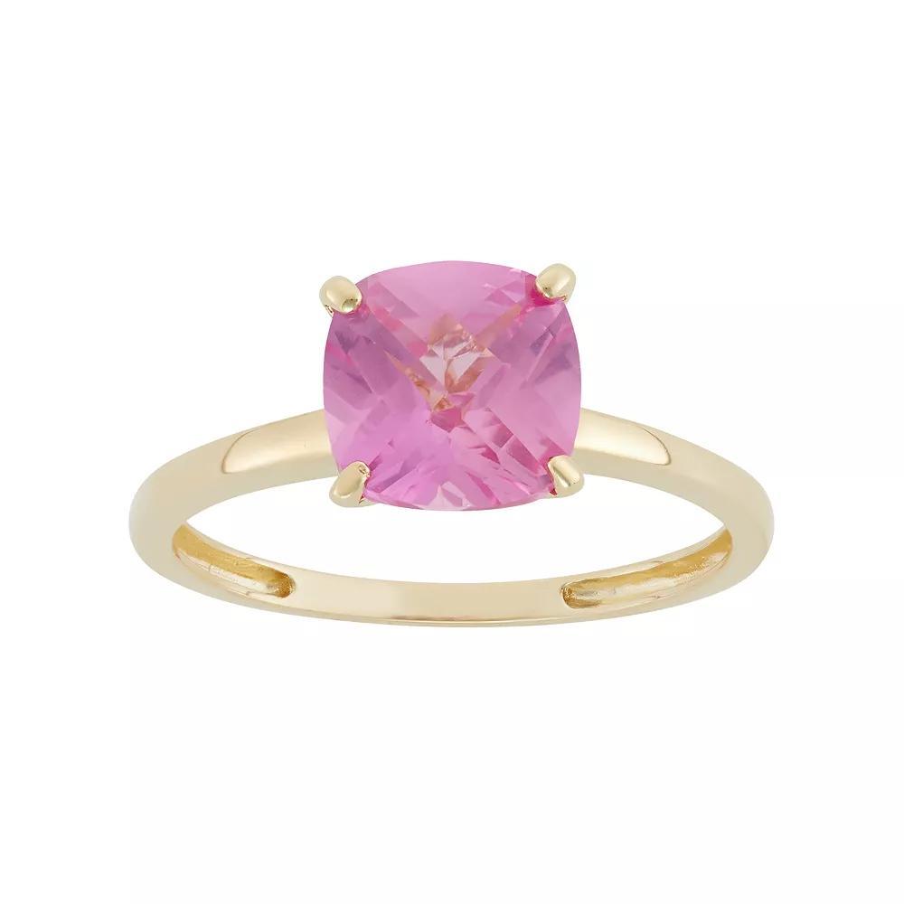 Designs by Gioelli Lab-Created Pink Sapphire 10k Gold Ring, Women's, Size: 9 Product Image