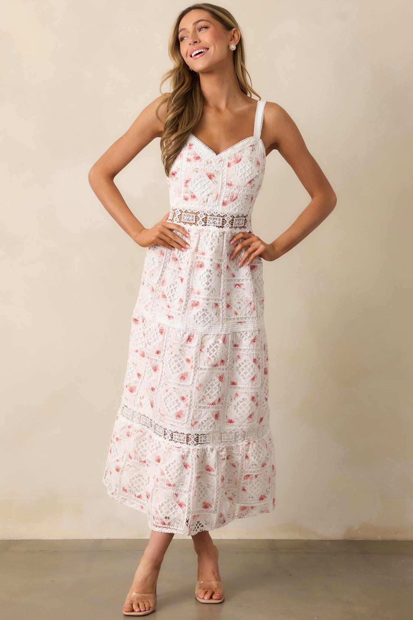 Classical Ballet White Embroidered Maxi Dress Product Image
