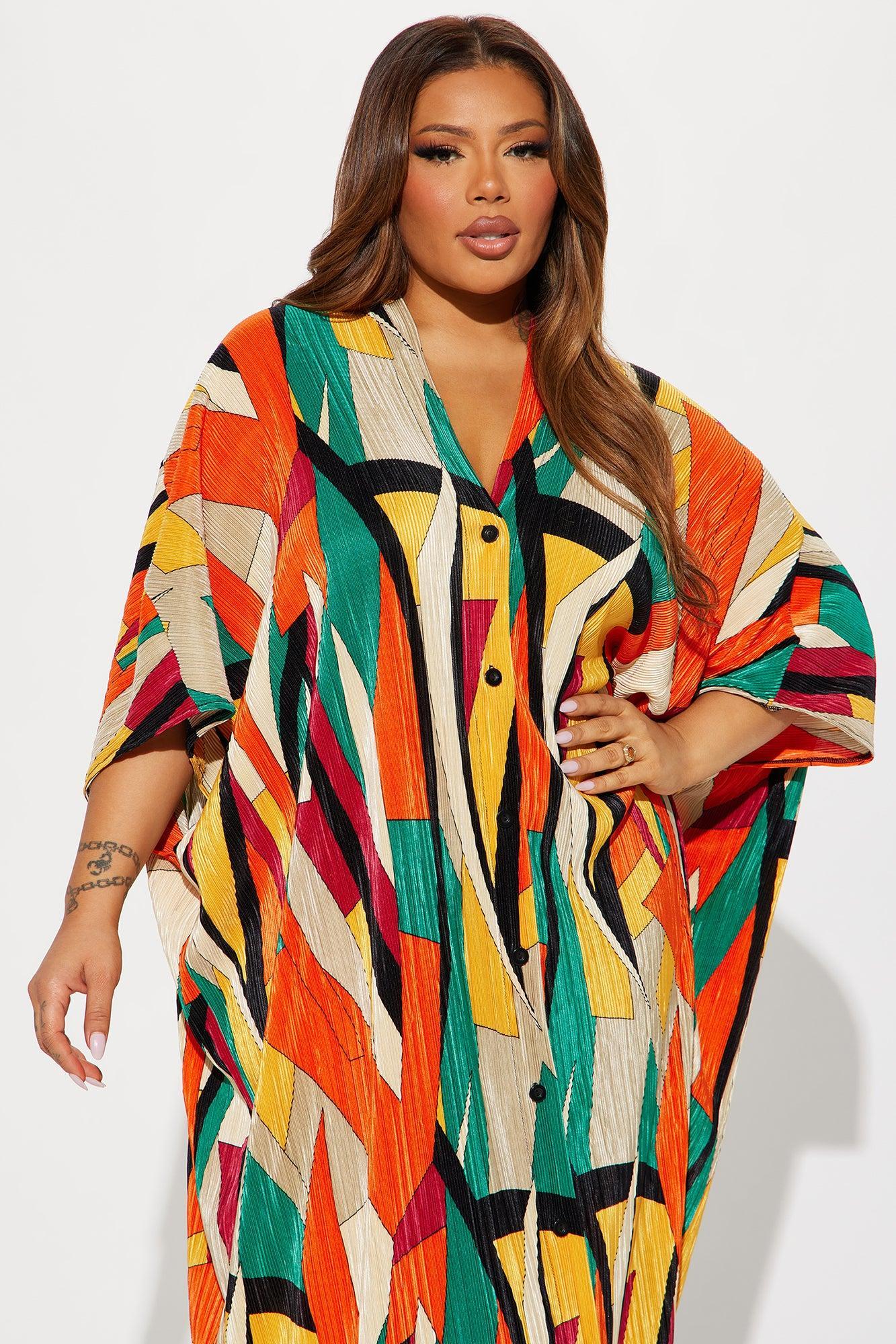 Isa Plisse Maxi Dress - Multi Color Product Image