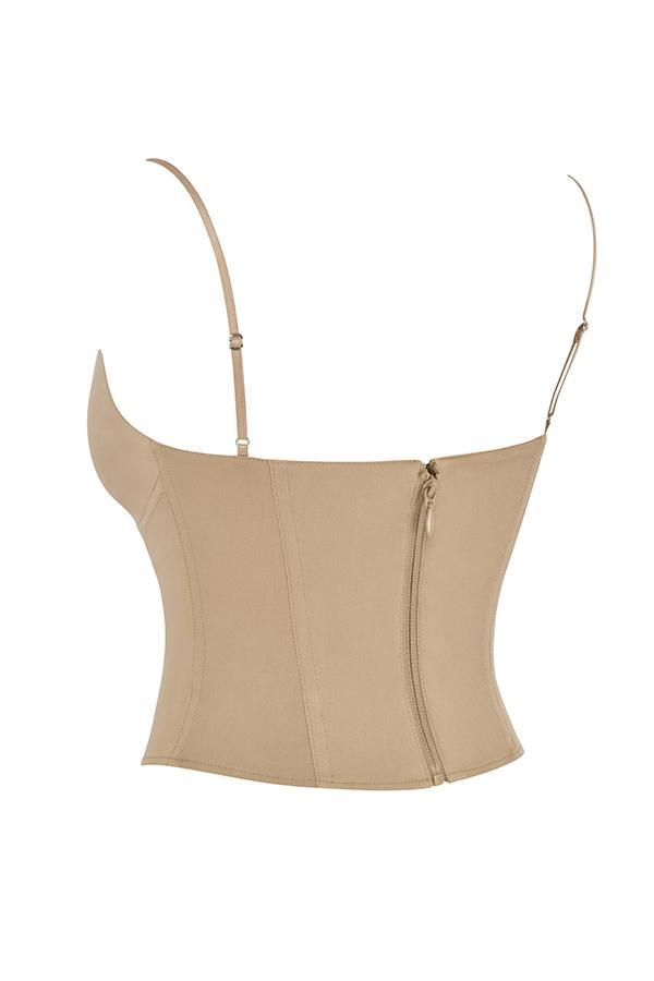 Nisha  beige sculpting mini skirt Product Image