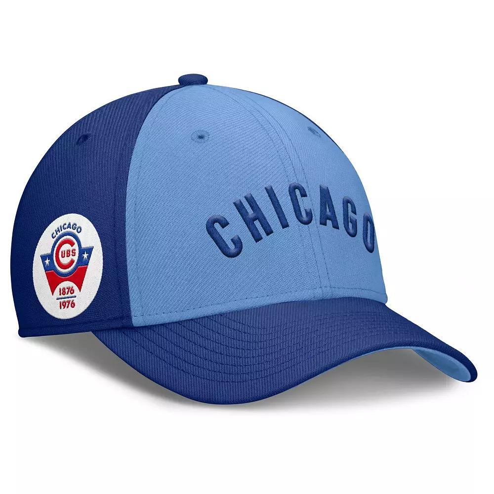Men's Nike Royal/Light Blue Chicago Cubs Rise Swoosh Performance Flex Hat, Size: Large/XL Product Image