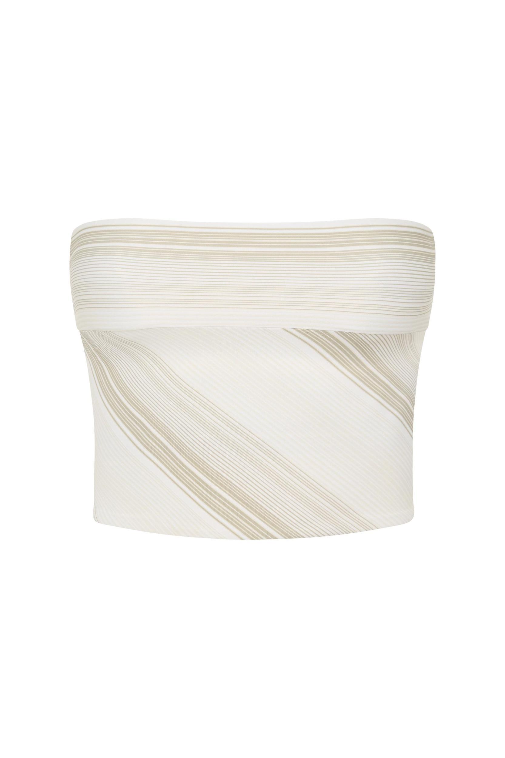 Elea Bikini Top Futura Stripe Taupe - Final Sale Product Image
