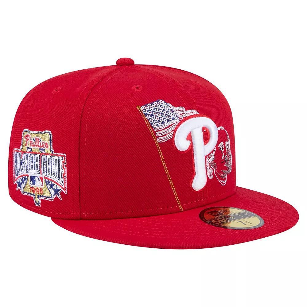 Men's New Era Red Philadelphia Phillies State Stitch 59FIFTY Fitted Hat, Size: 7 Product Image