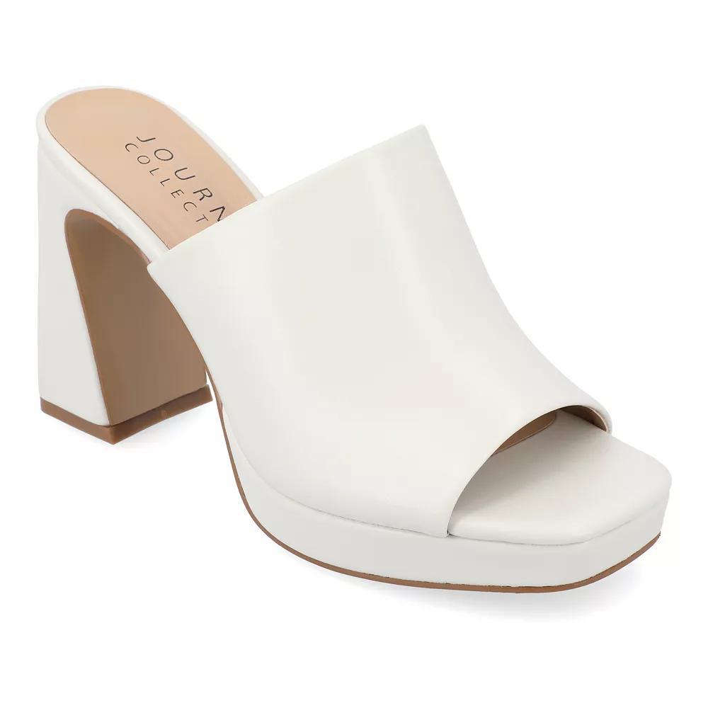 Journee Ezzlynn Women's Block Heel Sandals, Size: 9.5, Ivory Product Image