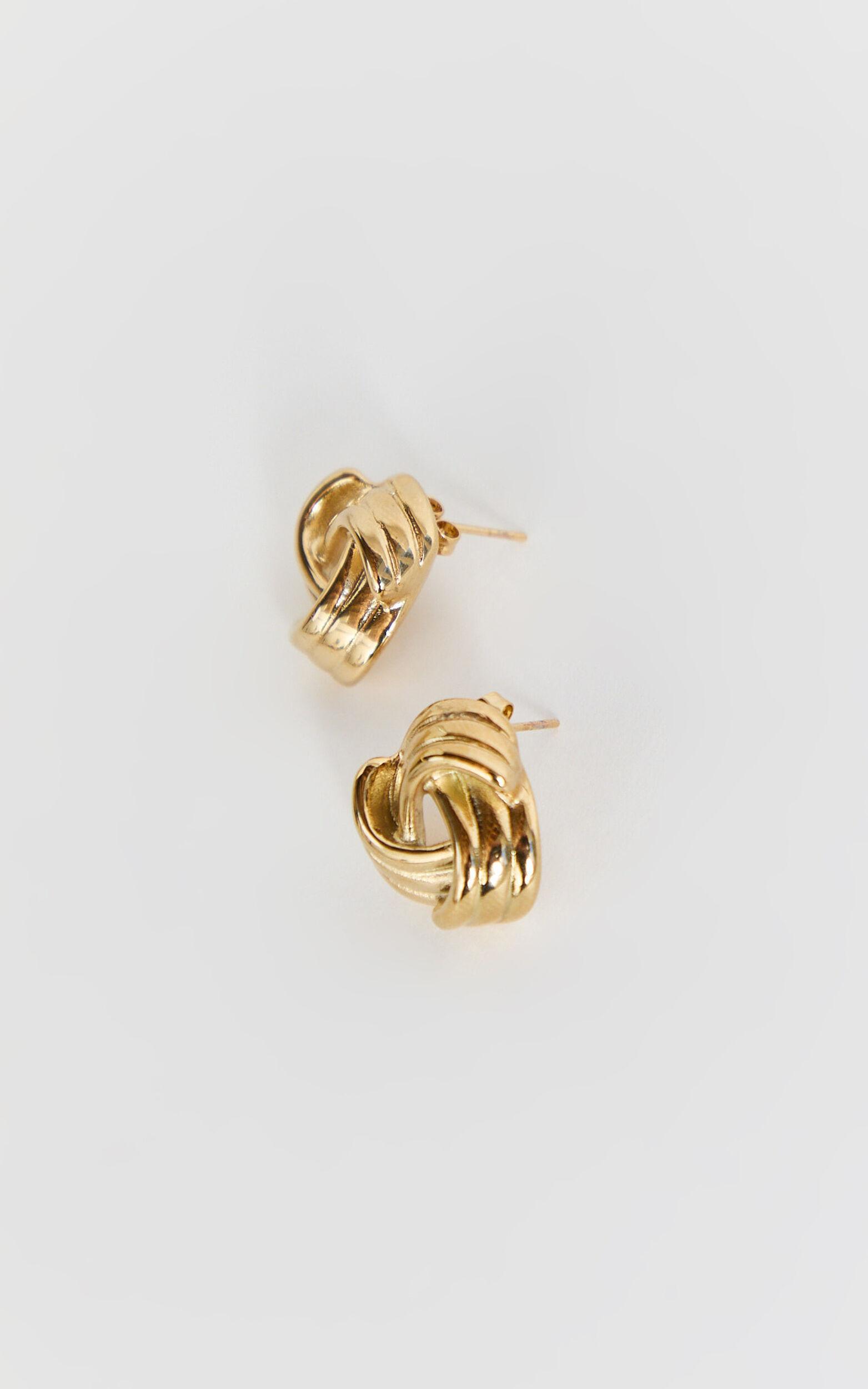 Samantha Earrings - Knot Stud Earrings in Gold Product Image