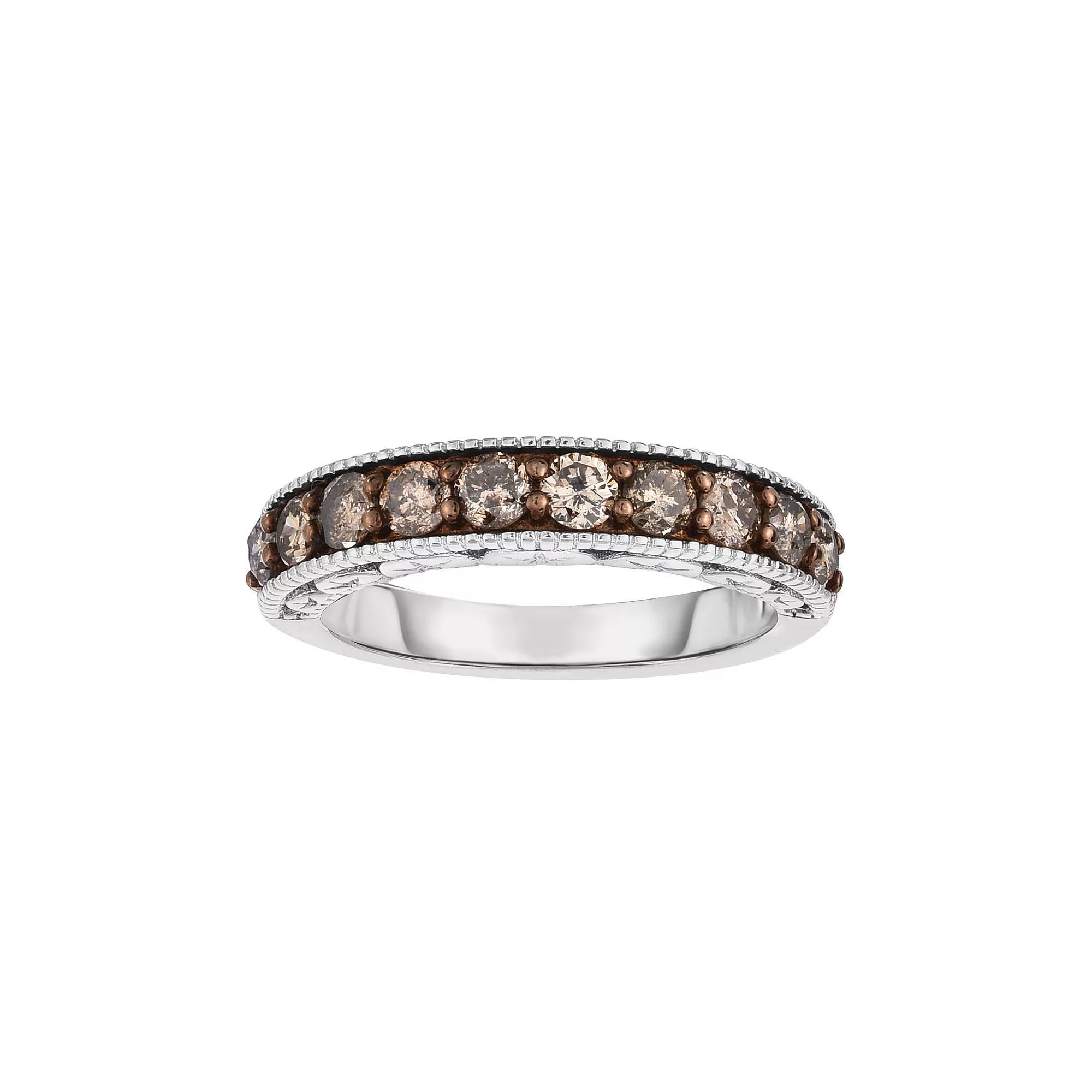 Sterling Silver 1 Carat T.W. Champagne Diamond Ring, Women's, Size: 9, Brown Product Image