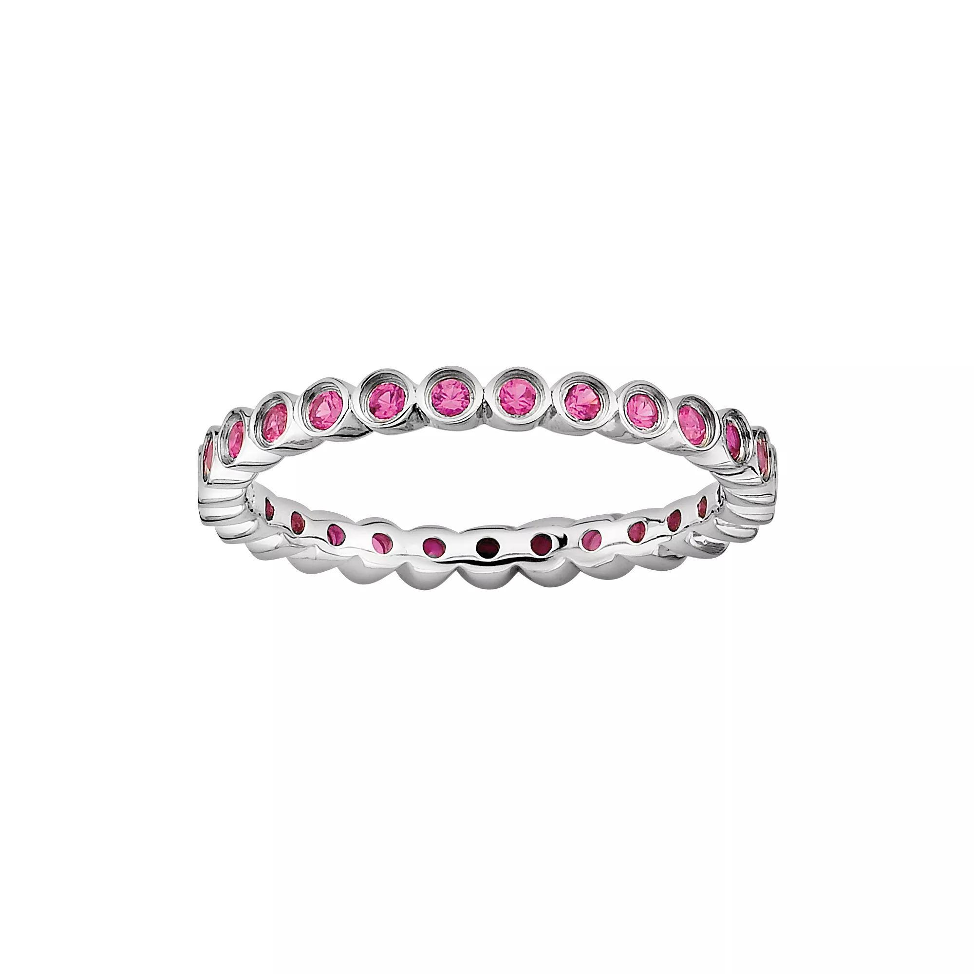 Stacks & Stones Sterling Silver Lab-Created Ruby Stack Ring, Women's, Size: 7 Product Image