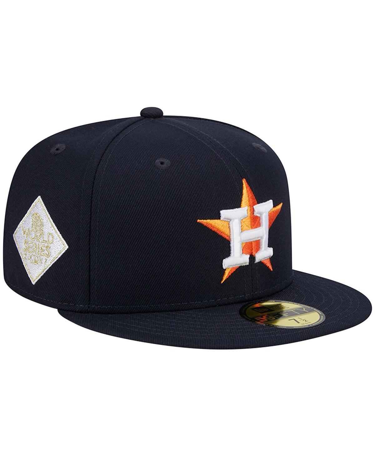 Men's New Era Navy Houston Astros  2017 World Series Team Color 59FIFTY Fitted Hat, Size: 7 5/8, Blue Product Image