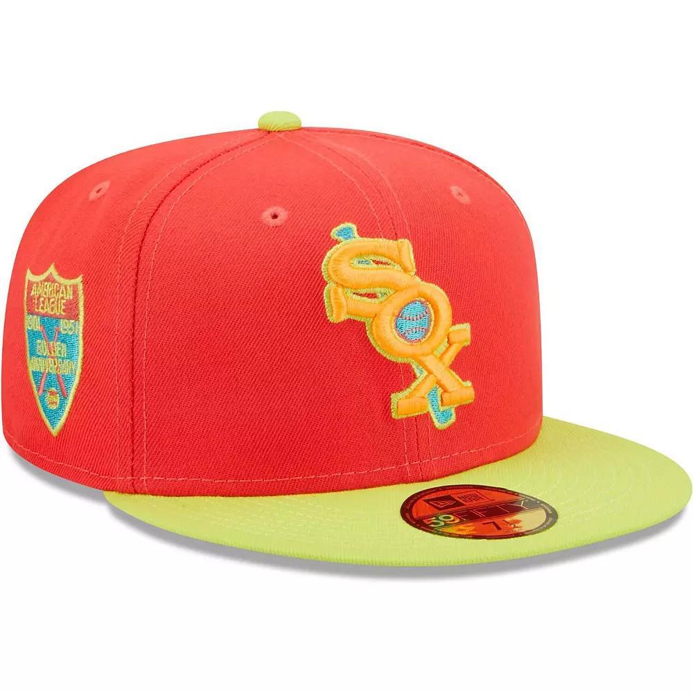 Men's New Era Red/Neon Green Chicago White Sox   Lava Highlighter Combo 59FIFTY Fitted Hat, Size: 7 1/8 Product Image