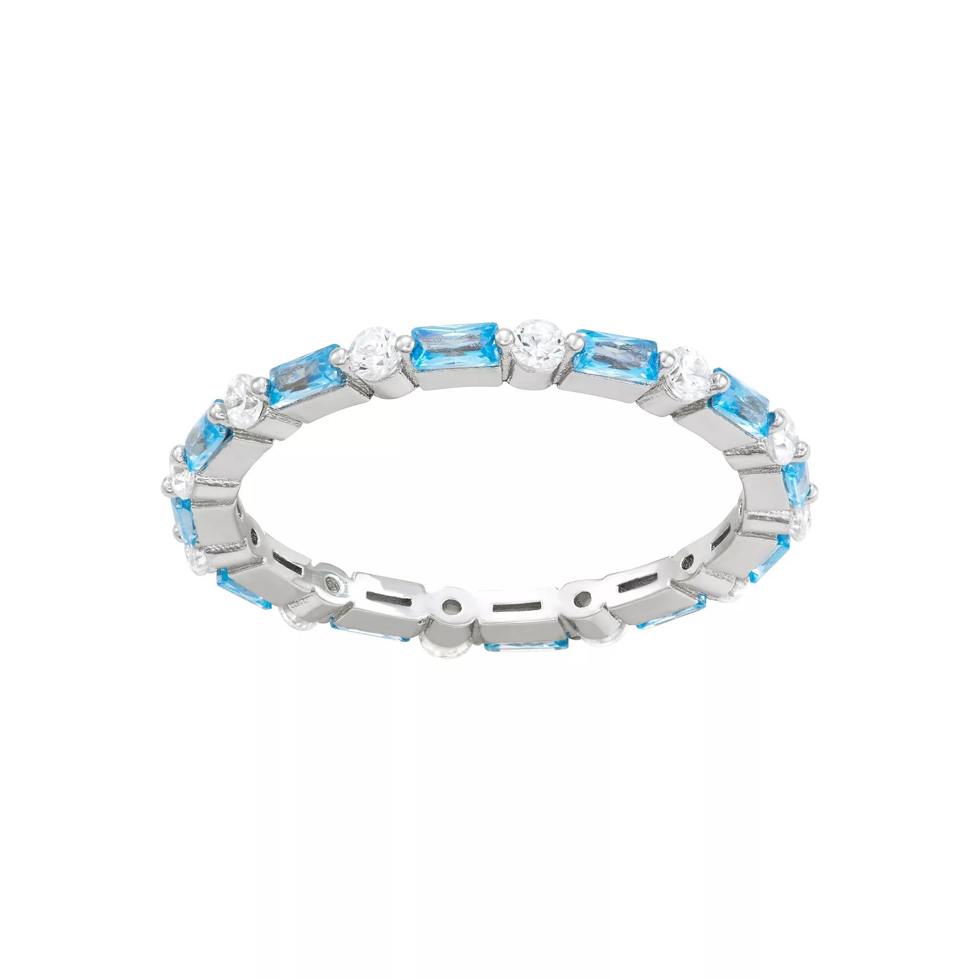 Contessa Di Capri Birthstone Eternity Ring, Women's, Size: 9, Sterling September Product Image