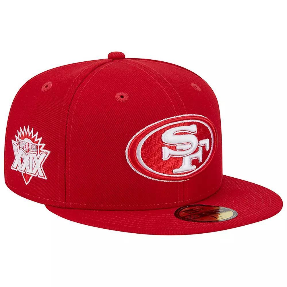 Men's New Era Scarlet San Francisco 49ers Super Bowl XXIX Main Patch 59FIFTY Fitted Hat, Size: 7 1/2, Red Product Image