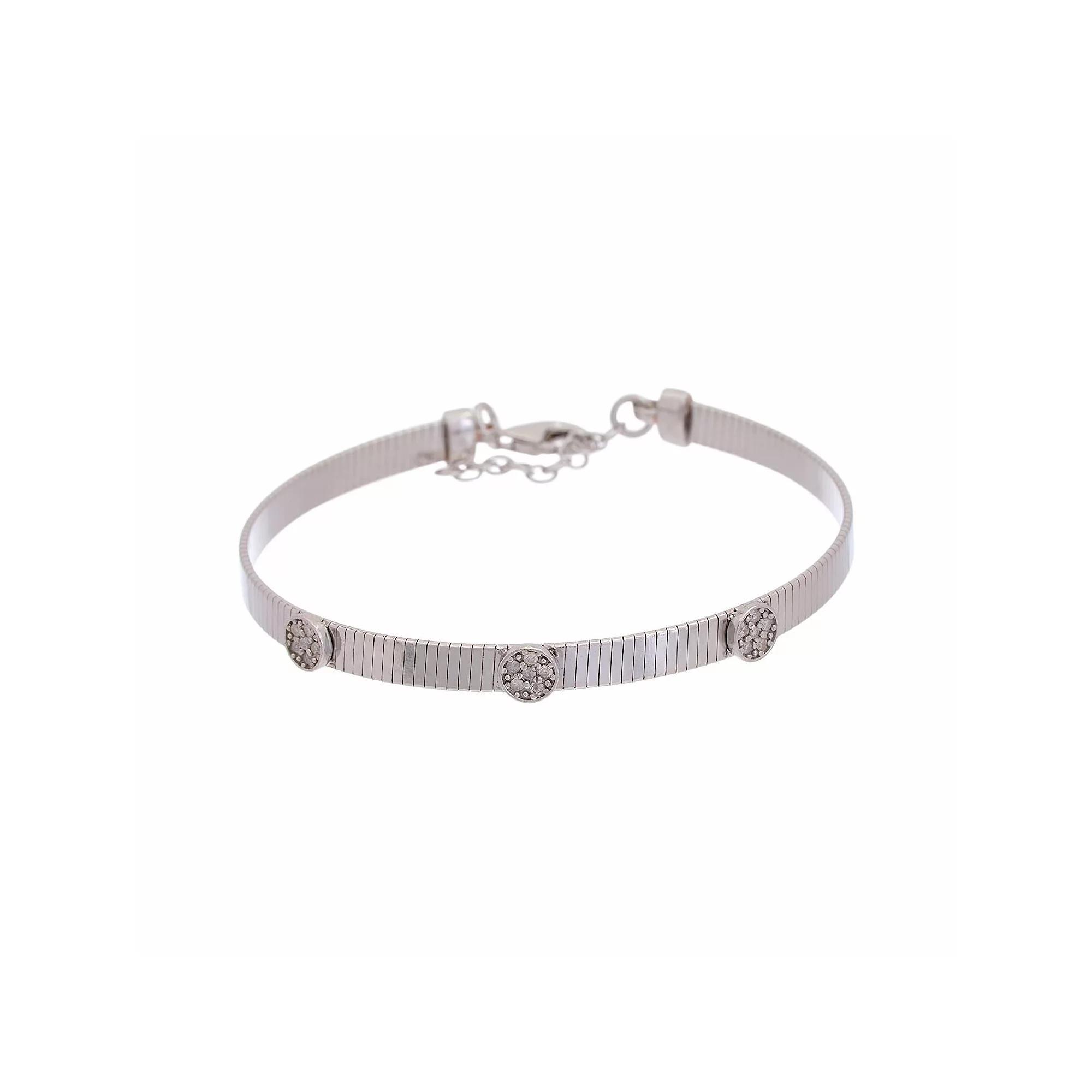 Meshmerise 1/10 Carat T.W. Diamond Round Embellished Bracelet, Women's, Size: 7", Silver Tone Product Image