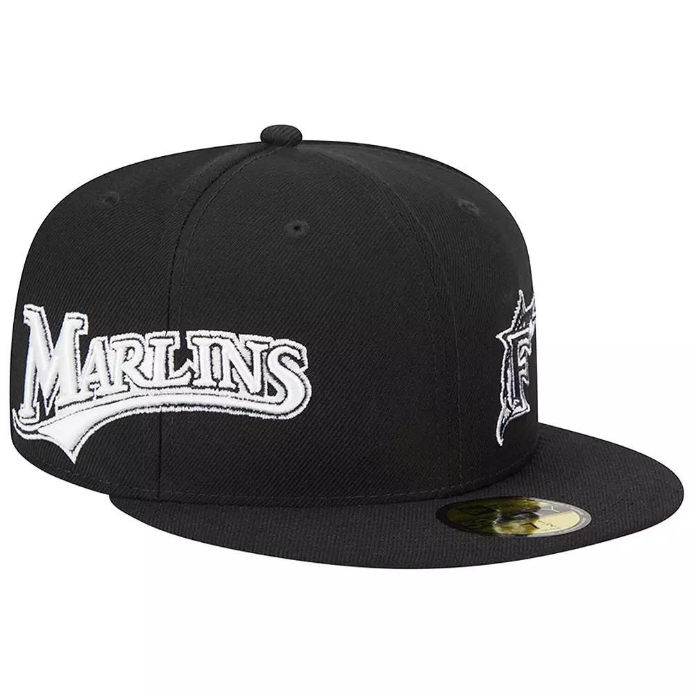 Men's New Era Black Florida Marlins Jersey 59FIFTY Fitted Hat, Size: 7 1/8, Mlb Black Product Image