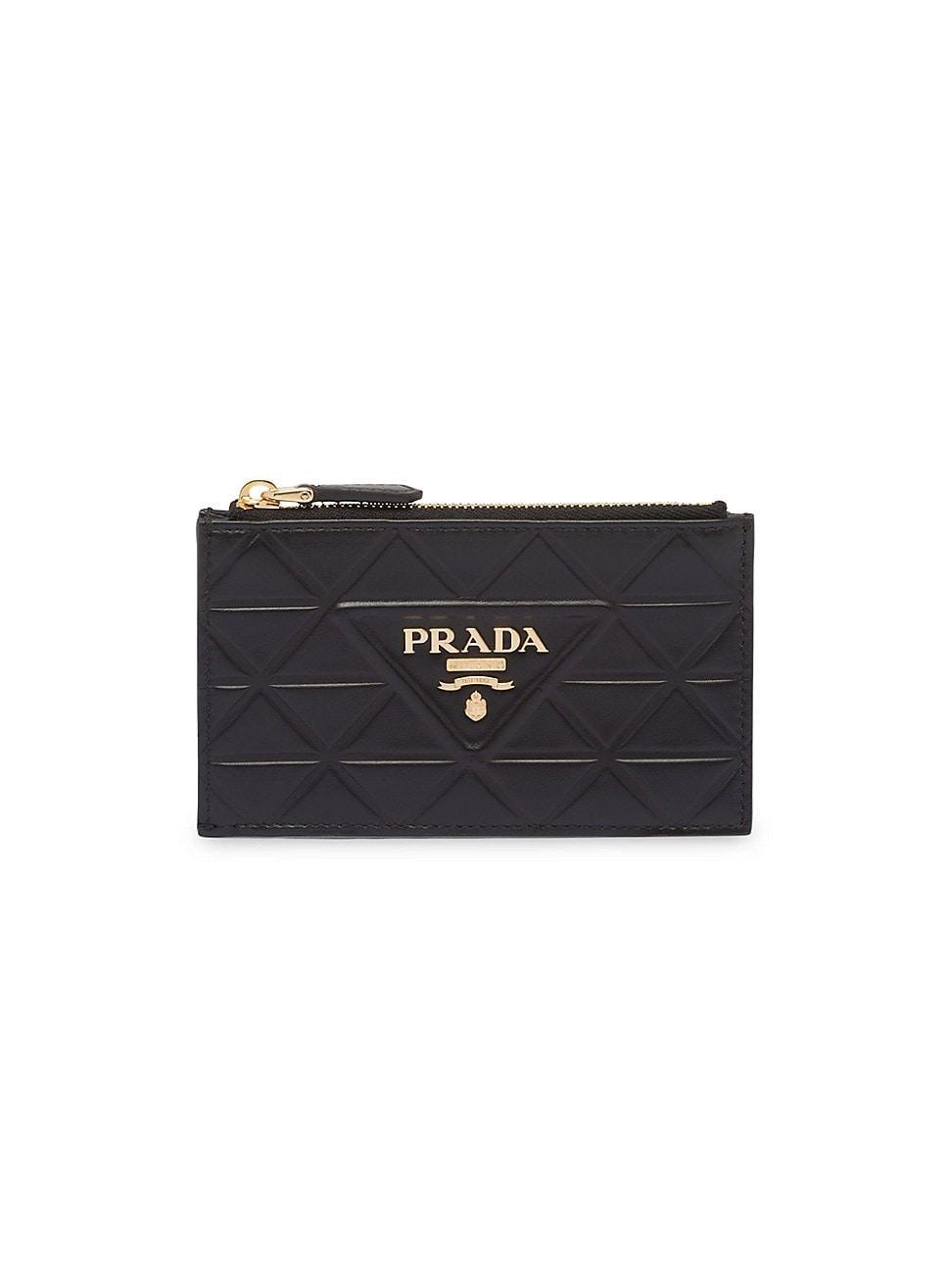 Triangle-Embossed Zip Card Holder Product Image