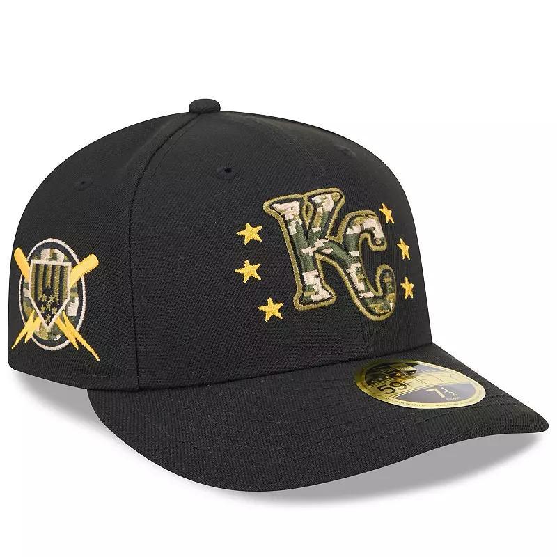 Men's New Era  Black Tampa Bay Rays 2024 Armed Forces Day Low Profile 59FIFTY Fitted Hat, Size: 7 7/8 Product Image