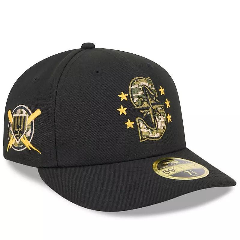 Men's New Era  Black Boston Red Sox 2024 Armed Forces Day Low Profile 59FIFTY Fitted Hat, Size: 7 1/8 Product Image