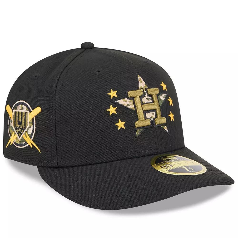 Men's New Era  Black Houston Astros 2024 Armed Forces Day Low Profile 59FIFTY Fitted Hat, Size: 7 7/8 Product Image