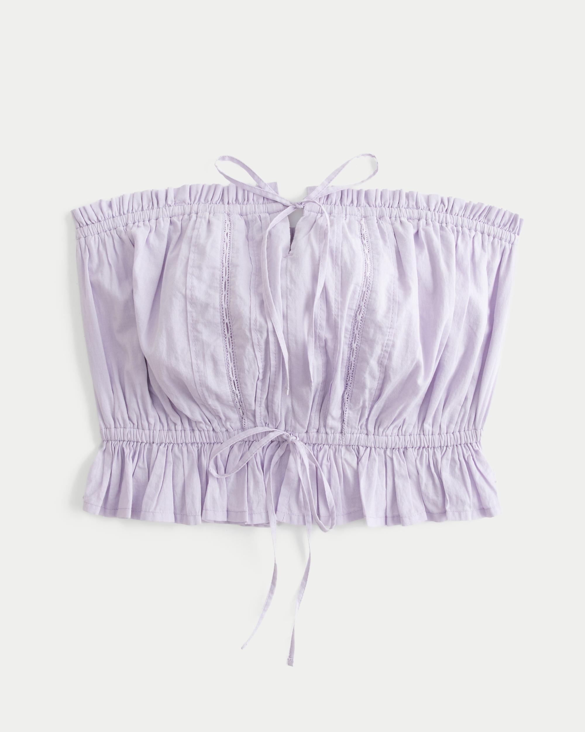 Easy Crop Strapless Lace Inset Tube Top Product Image