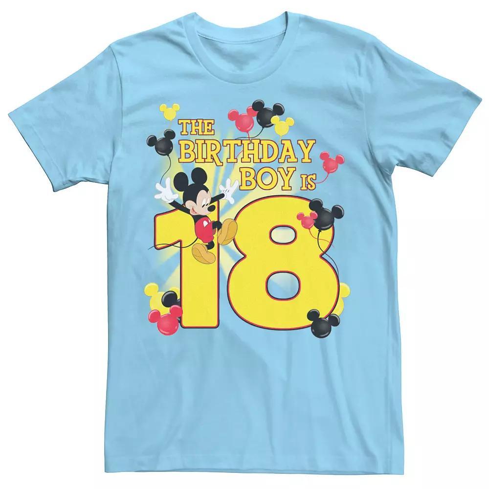 Disney's Mickey & Friends Men's 18 Year Old Birthday Boy Tee, Size: Medium, Light Blue Product Image