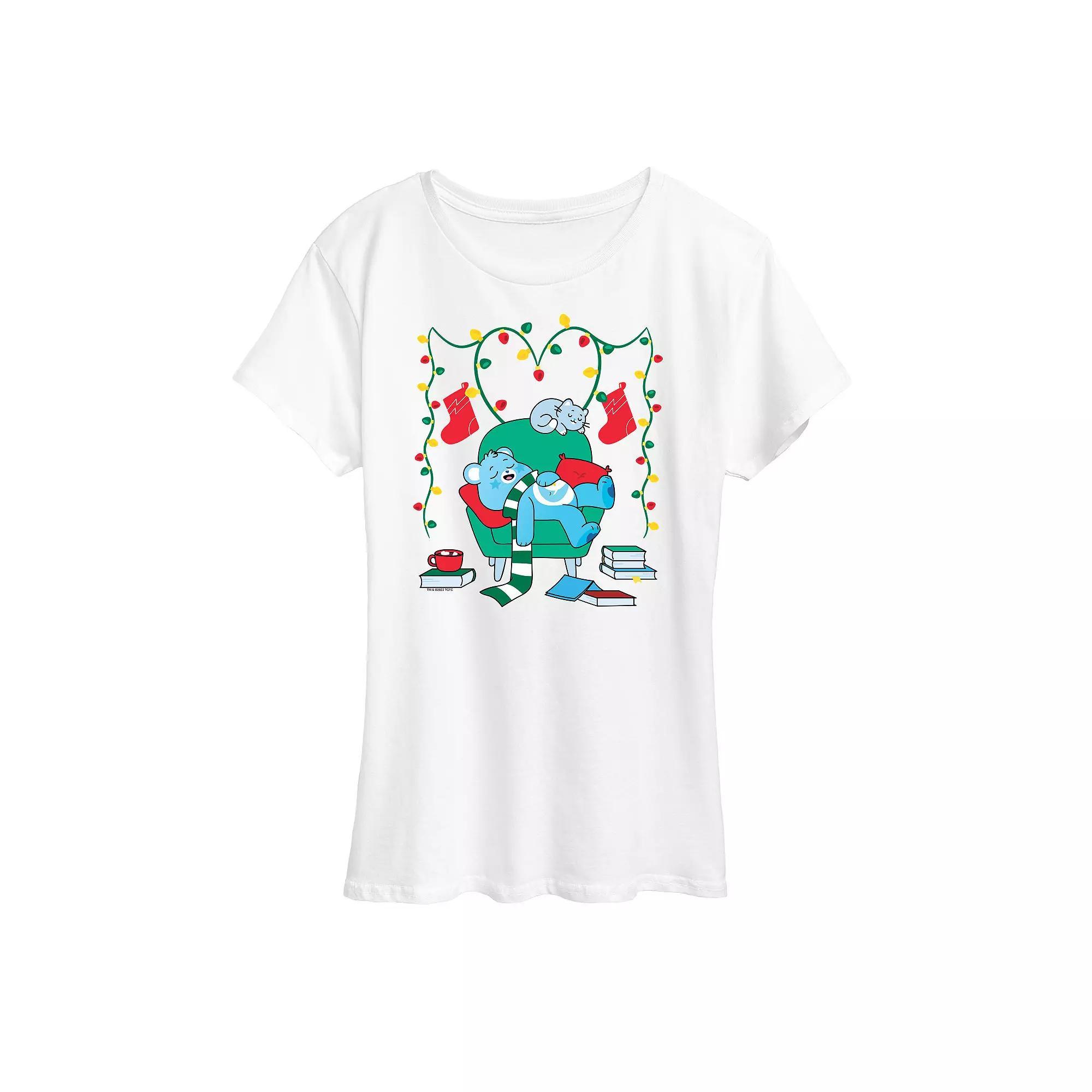 Womens Care Bears Cozy Christmas Graphic Tee, Girls Product Image