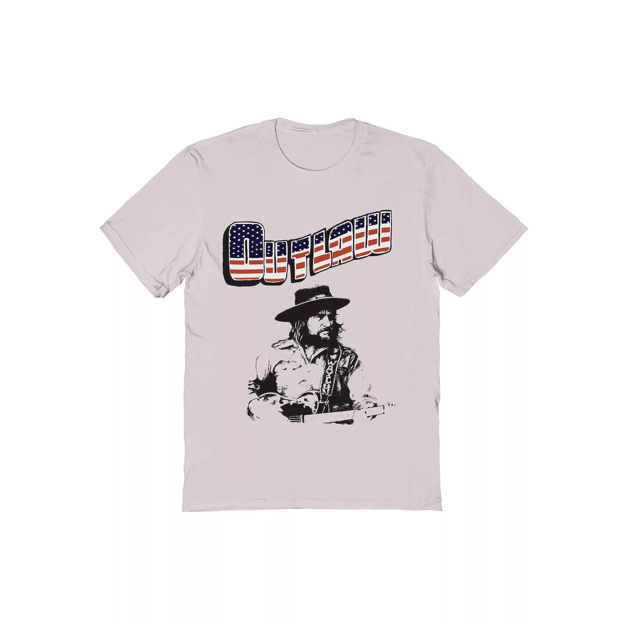 Men's Waylon Jennings Outlaw Graphic Tee, Size: XXL, Ice Gray Product Image