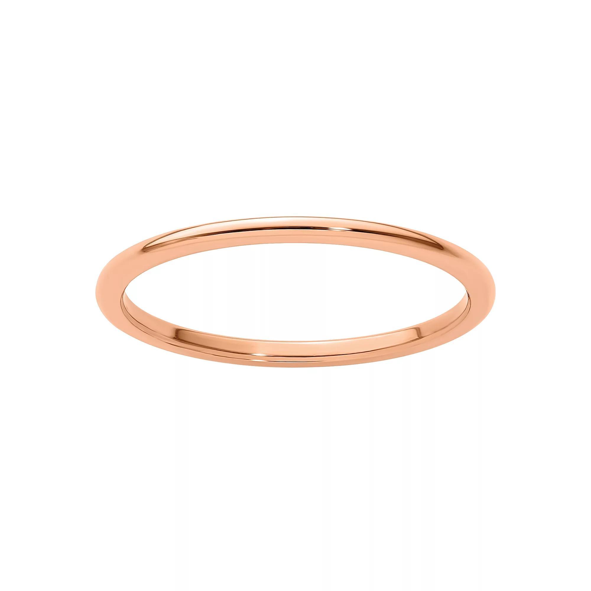Stacks & Stones 10k Gold 1.2 mm Half Round Stackable Band, Women's, Size: 7, 10k Rose Gold Product Image