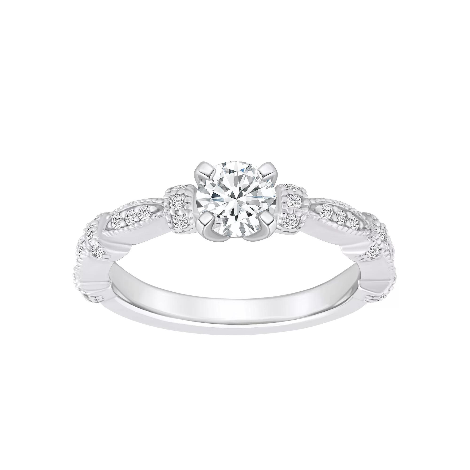 Alyson Layne 14k Gold 1/2 Carat T.W. Diamond Embellished Band Engagement Ring, Womens White Gold Product Image