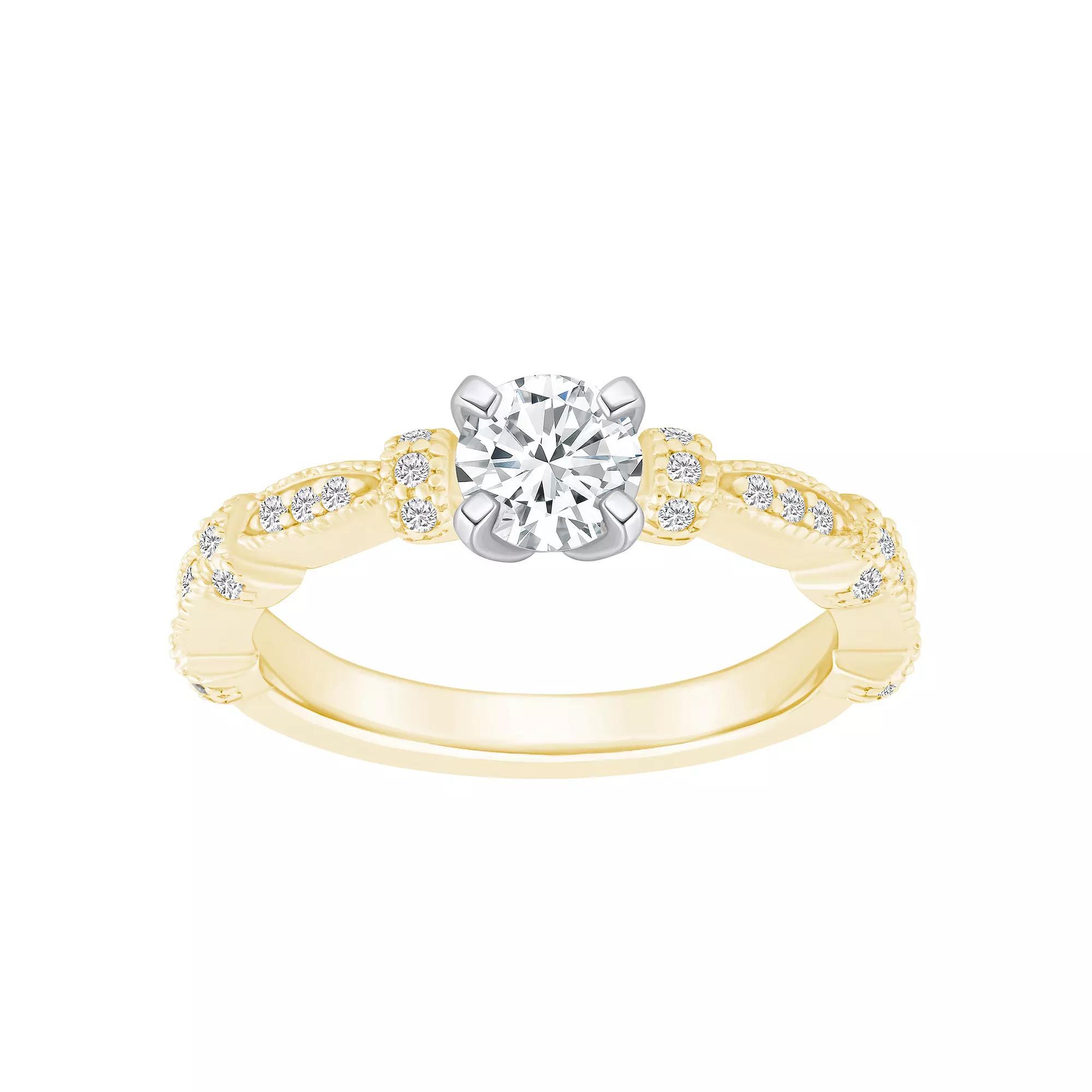 Alyson Layne 14k Gold 1/2 Carat T.W. Diamond Embellished Band Engagement Ring, Women's, Size: 7, Two Tone Gold Product Image