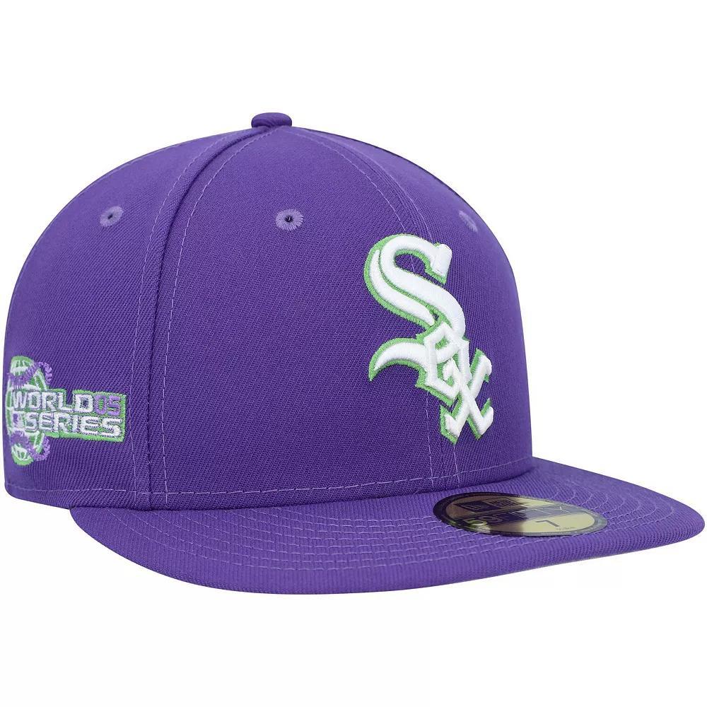 Men's New Era Purple Chicago White Sox Lime Side Patch 59FIFTY Fitted Hat, Size: 7 3/4 Product Image