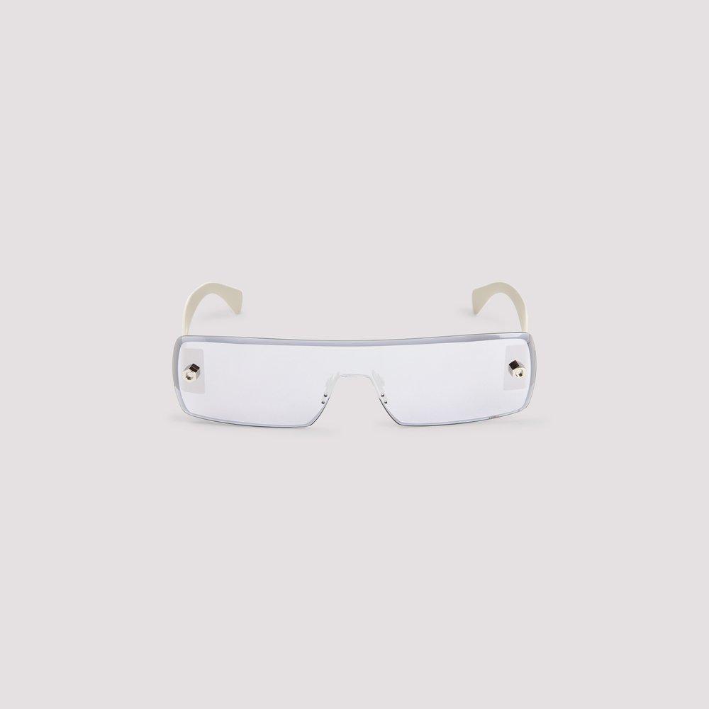 ALAÏA Azzedine Shield Frame Sunglasses In Silver Product Image