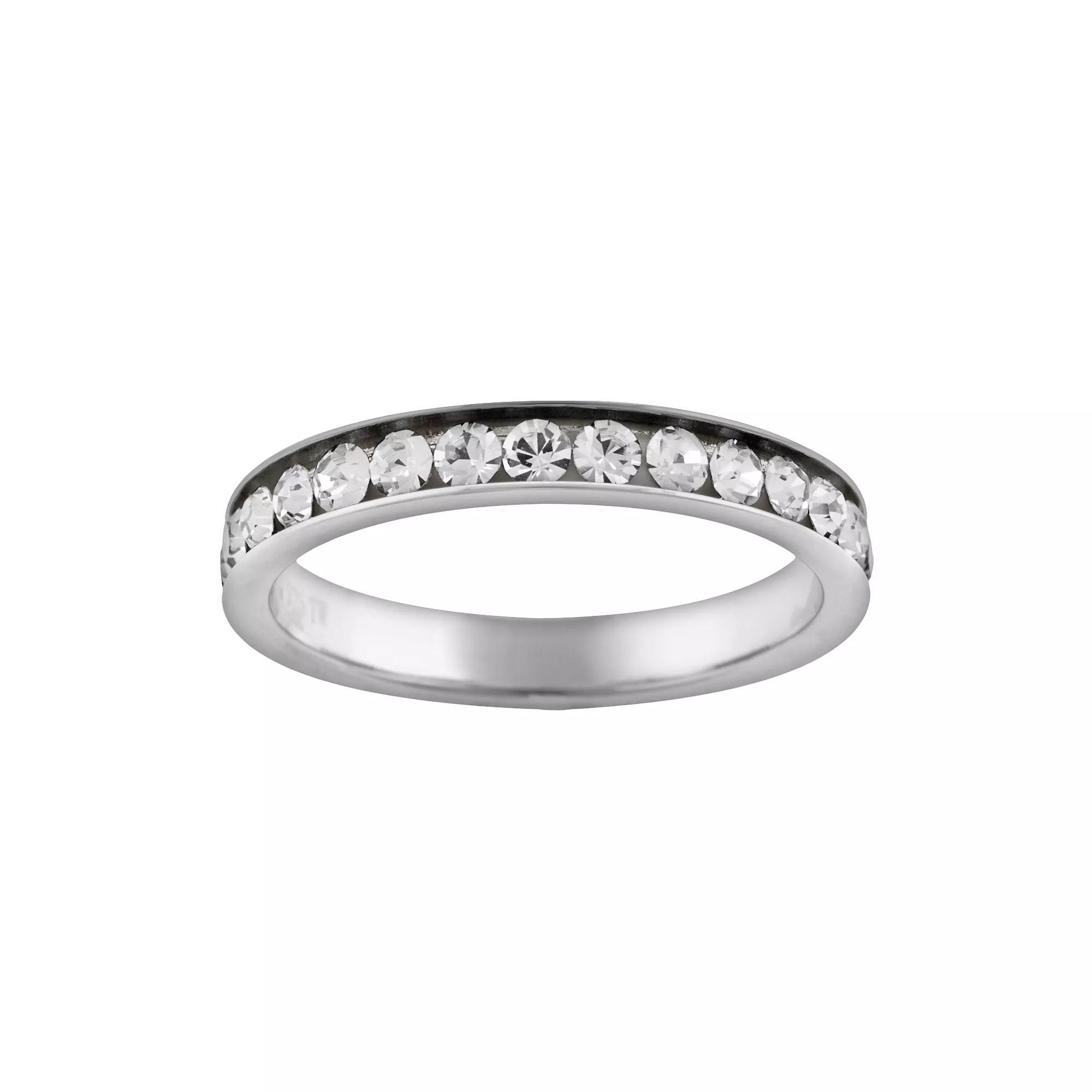 Silver Plated Simulated Crystal Eternity Ring, Women's, Size: 8 Product Image