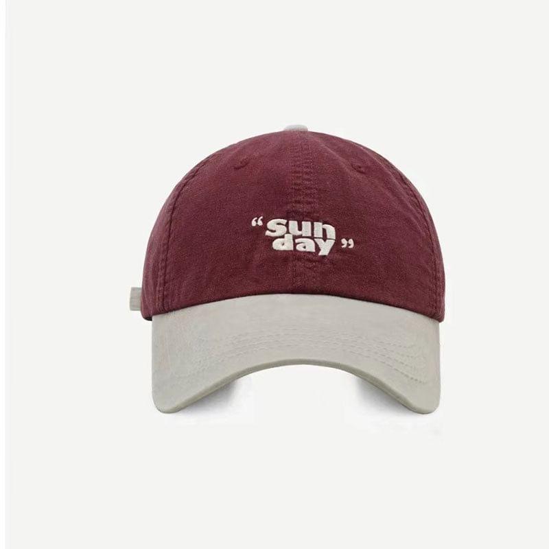 Lettering Embroidered Two-Tone Baseball Cap Product Image