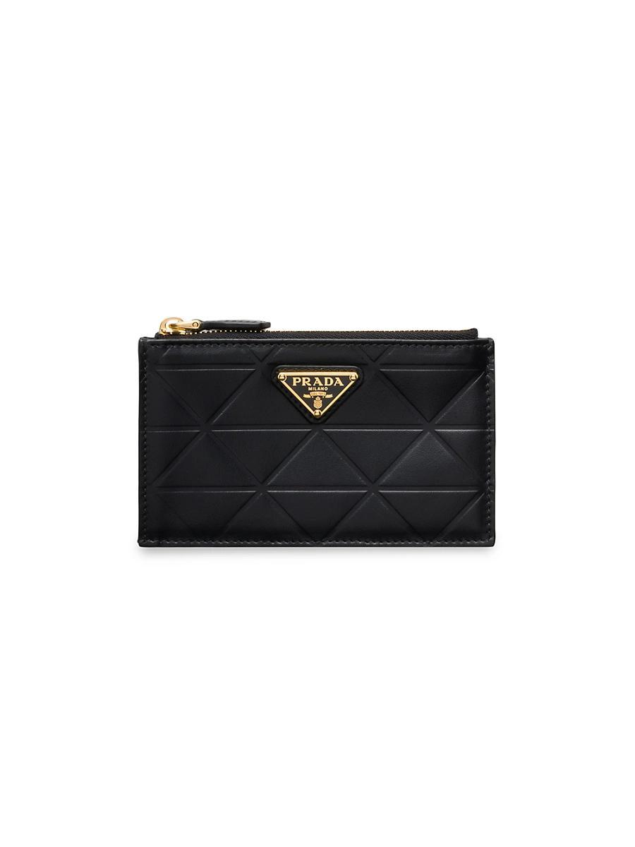 Womens Leather Card Holder with Triangle Motif Product Image