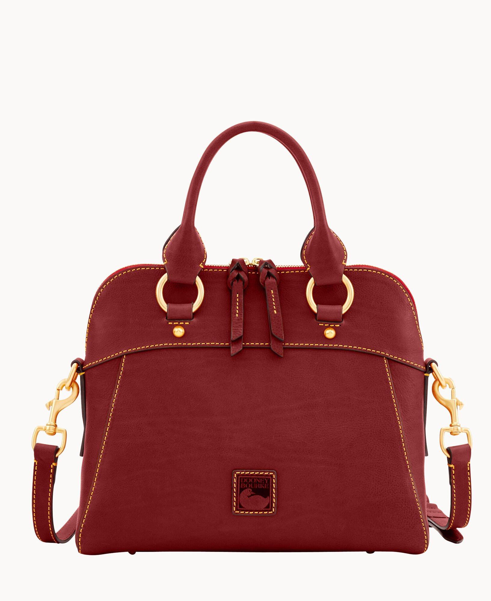 Dooney & Bourke Womens Florentine Cameron Leather Satchel Bag in Pale Blue Product Image