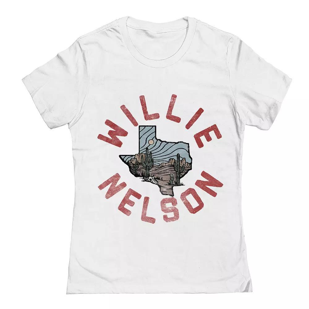 Junior's Willie Nelson Texas Desert Graphic Tee, Women's, Size: Large, White Product Image