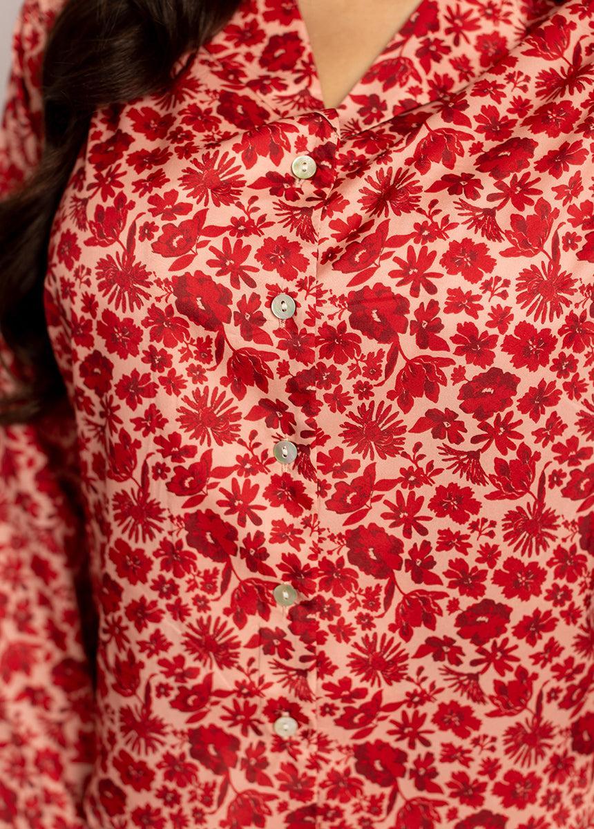 Lyana PJ Set in Red Floral Female Product Image