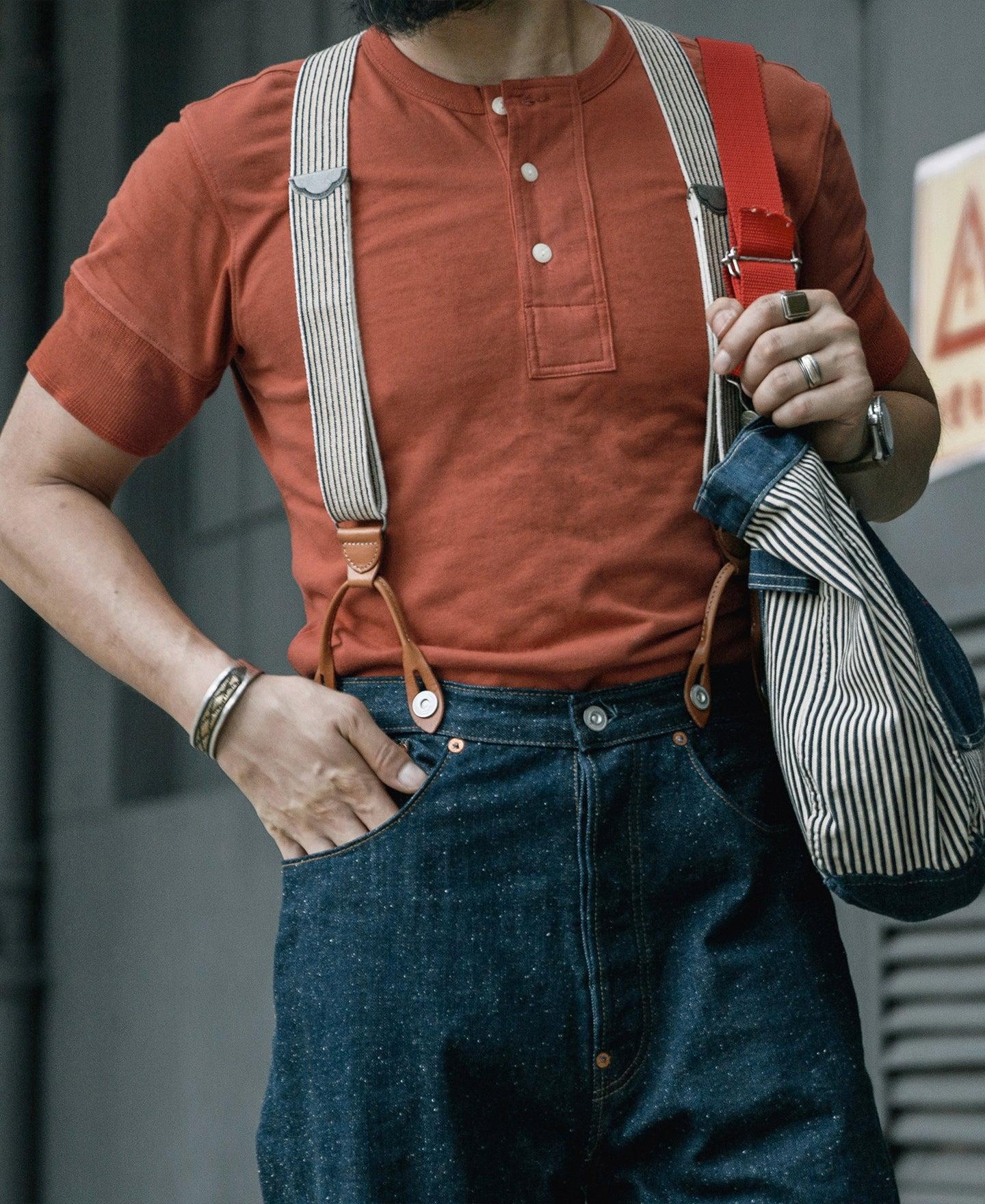 Vintage Short Sleeve Henley T-Shirt - Brick Red Product Image