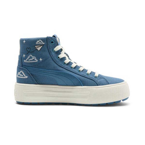 PUMA Kaia 2.0 Mid Novelty Women's Sneakers in Blue Horizon/Frosted Ivory/White Product Image