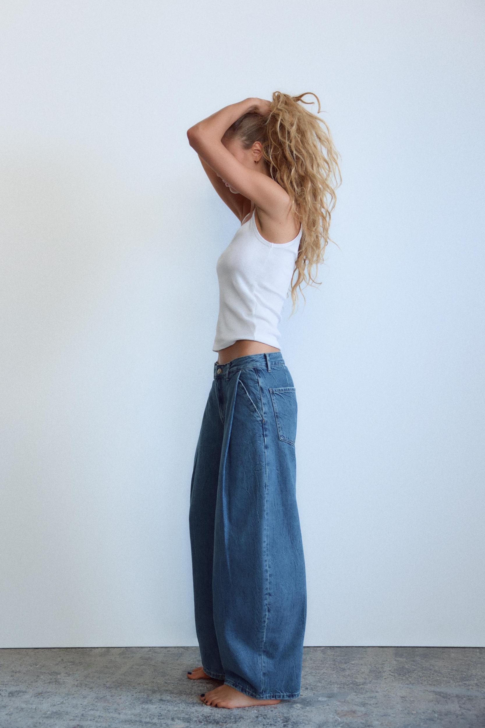 TRF LOW-RISE PLEATED JEANS Product Image